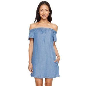 Kut From The Kloth Off The Shoulder Chambray Dress Size 8